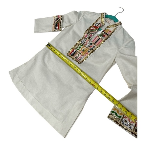 TORY BURCH Mandarin Embellished LS TORY TUNIC Size 0 New with Tags $450 - Picture 13 of 16
